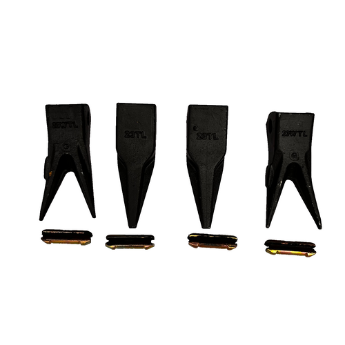 Set Ot 4 -   Mini Excavator Twin/Single Tiger Teeth  23Tl   23Wtl W/ Pins Tf23