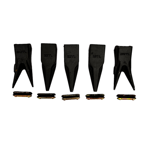 Set Ot 5 -   Mini Excavator Twin/Single Tiger Teeth  23Tl   23Wtl W/ Pins Tf23