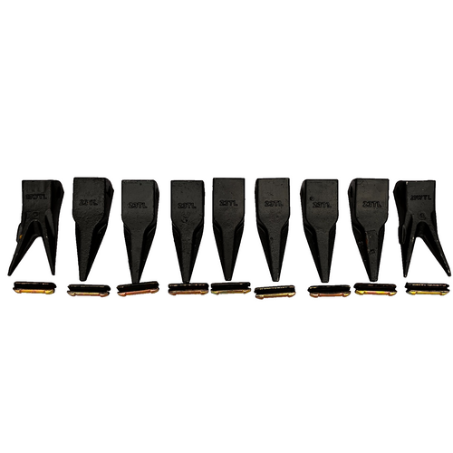 Set Ot 9 -   Mini Excavator Twin/Single Tiger Teeth  23Tl   23Wtl W/ Pins Tf23