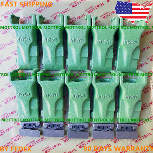 10 Set V13Syl Teeth Tooth W/  V13-17Pn Flex Pin Fits For 833-V13 Adapter Bucket