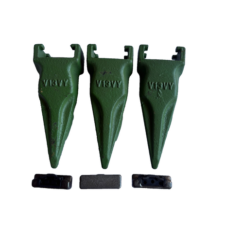 3 Pc V13Tl V13Vy  Tiger Bucket Teeth With V13/17Pn Flex Pins For 833-V13 Adapter