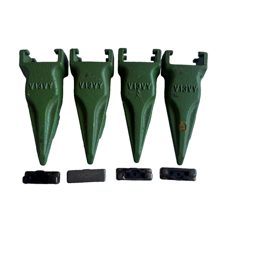 4 Pc V13Tl V13Vy  Tiger Bucket Teeth With V13/17Pn Flex Pins For 833-V13 Adapter