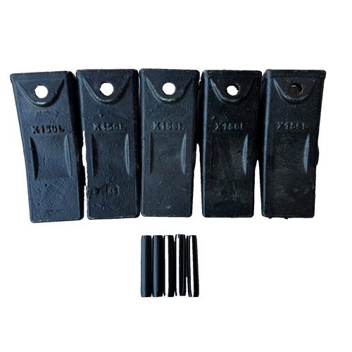 5 Pack X156L Dirt Teeth Bucket Teeth Long With 5 Pack P156 Roll Pins