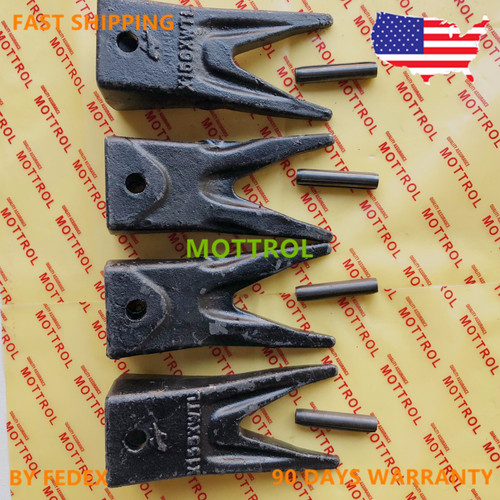 4Pk Fits For X156 Twin Tiger Rock Bucket Teeth Tooth X156Wtl W Roll Pins  P156