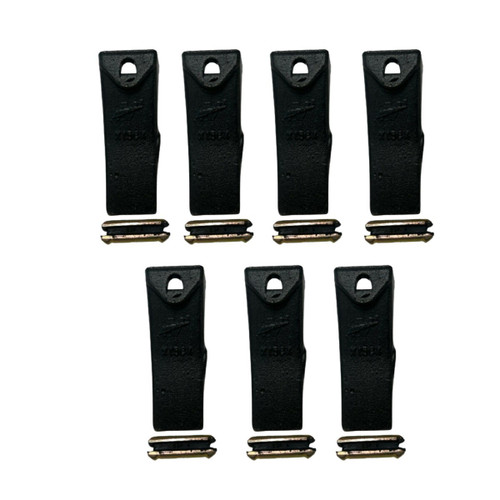 7 - X156X Style Mini Excavator / Skid Steer  Teeth 6737325 W/ Flexpins - 6737326