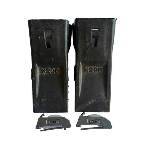 2 Set X290  Teeth With K290S Steel Locks Fits For X290 Bucket  Adapter Tooth