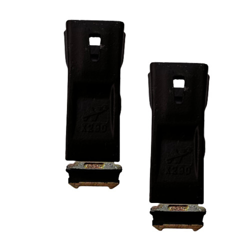 2 Pc X290 Parabolic Standard Dirt Teeth W/Flex Pins P290Stp