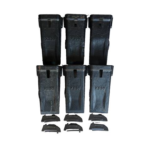6 Sets X330 Bucket Teeth, Bucket Tooth Digging W/ Fix Pin K330S For X330 Shanks