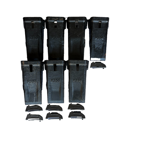7 Sets X330 Bucket Teeth, Bucket Tooth Digging W/ Fix Pin K330S For X330 Shanks