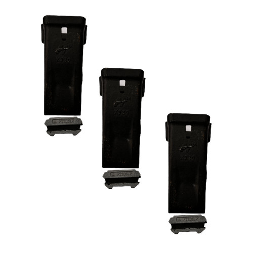 3 Pk X330 X330Sp Parabolic Standard Dirt Teeth W/ Flex Pins P330 P330Stp Pins