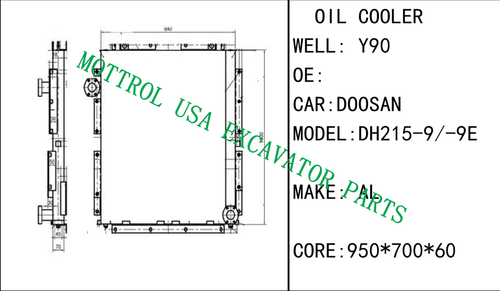 Oil Cooler Core For DOOSAN DH215-9 DH215-9E Excavator
