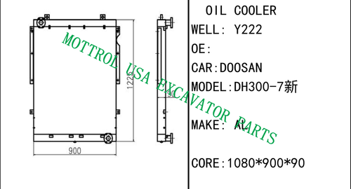 Oil Cooler Core For DOOSAN DH300-7 Excavator New Style