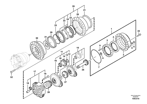 14557192 Travel Reduction ,Device ,Gear Box   Fits For Ec460C Ec480D