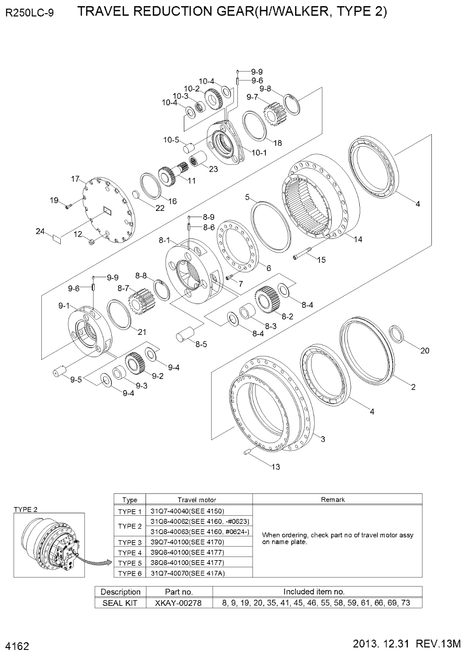 31Q9-40021 Travel Motor ,Final Drive Fits For R250-9 R260-9 R290-9 R300-9 R330-9