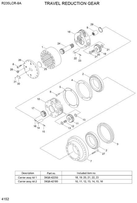 39Q7-42100 339Q7-42101 Travel Reduction ,Device  Fits For R235-9 R250-9 R260-9