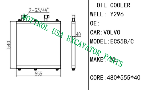 Oil Cooler Ass'y For Volvo EC55B EC55C Excavator