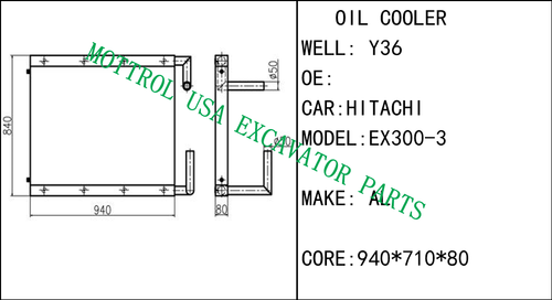 Hydraulic Oil Cooler For HITACHI EX300-3 Excavator