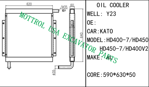 Oil Cooler Core Ass'y For KATO HD400-7 HD450-7 HD400V2 Excavator