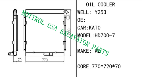 Oil Cooler Core Ass'y For KATO HD700-7 Excavator