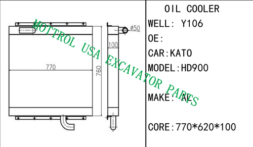 Oil Cooler Core Ass'y For KATO HD900 Excavator