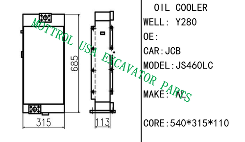 Oil Cooler Core Ass'y For JCB JS460LC