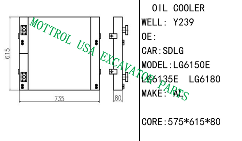 Oil Cooler Core Ass'y For SDLG LG6150E LG6135E LG6180