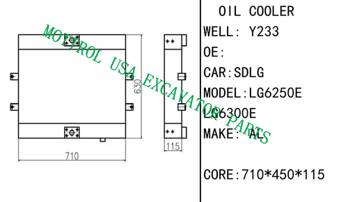 Oil Cooler Core Ass'y For SDLG LG6250E LG6300E