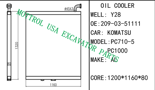 Oil Cooler 209-03-51111 For Komatsu Excavator PC1600-1 PC650-3 PC650-5 PC710-5