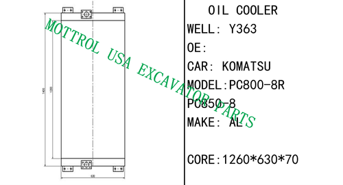 New Oil Cooler Core Ass'y For Komatsu PC800-8R PC850-8