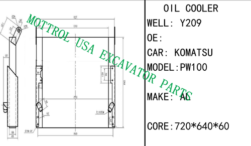 New Oil Cooler Core Ass'y For Komatsu PW100