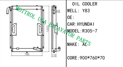 Hydraulic Oil Cooler For HYUNDAI R305-7 Excavator