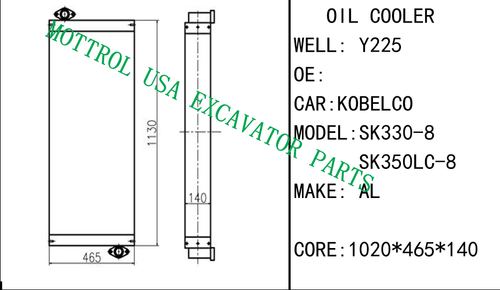 Oil Cooler Core Ass'y For Kobelco SK330-8 SK350LC-8 Excavator