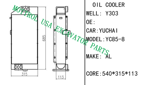 Oil Cooler Core Ass'y For YUCHAI YC85-8