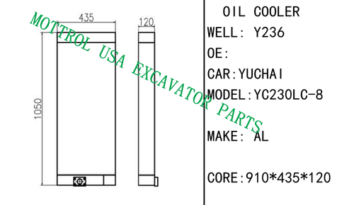 Oil Cooler Core Ass'y For YUCHAI YC230LC-8
