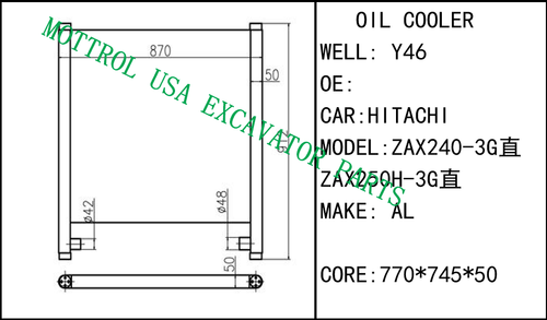 Hydraulic Oil Cooler For HITACHI ZAX240-3G ZAX250H-3G Excavator