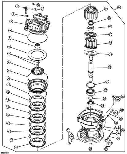 Swing Motor :Cyl Block,Set ,Shaft,Piston,Valve ,Ball Guide Zax130 Zax130-3