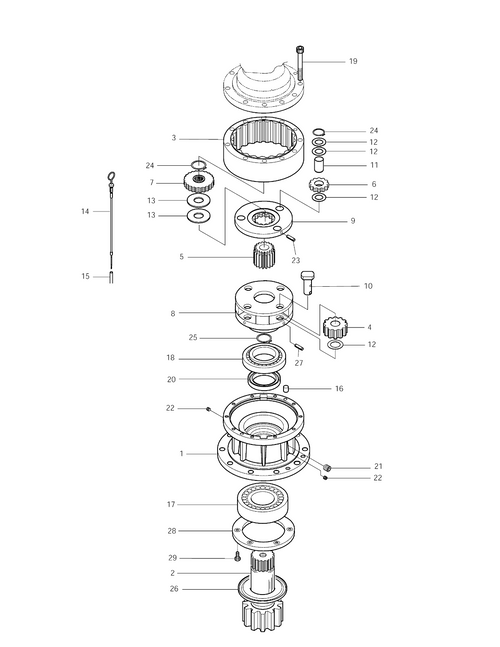 404-00066 Sun Gear For Doosan Dx140Lc Dx140W S130-V Dx150-V Dx160Lc Swing Device