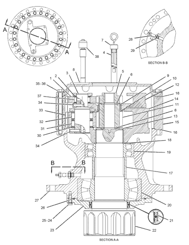 148-4607 Carrier W/Gear 148-4603 24 Teeth For Cat 330C 330D 336D Swing Reduction