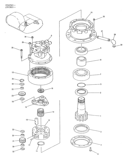 Yw32W01011P1 Sleeve Fits Kobelco Sk120-5 Sk100-5 Swing Reduction