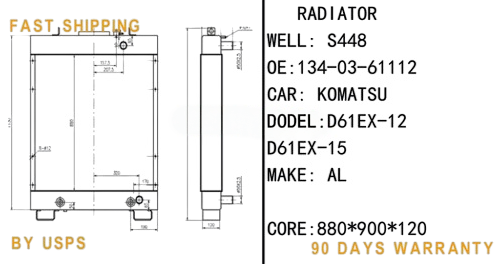 Water Tank Radiator 20T-03-81110 For Komatsu Pc35R-8 Pc45R-8 Pc40R-8 Pc30R-8