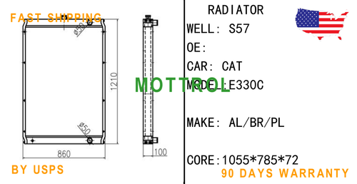 210-8001 RADIATOR FITS CATERPILLAR CAT E330C 330C E336CL ,2108001 2049883 204-9883
