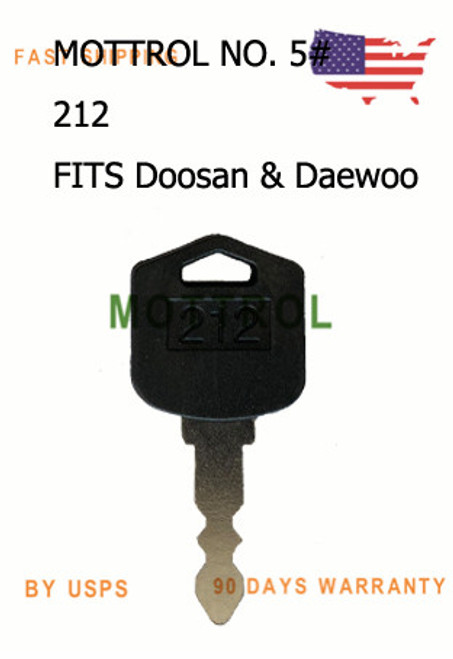 5 PCS 212 Ignition Keys For Doosan & Daewoo Forklift D25 D35 G25 G35 D554212
