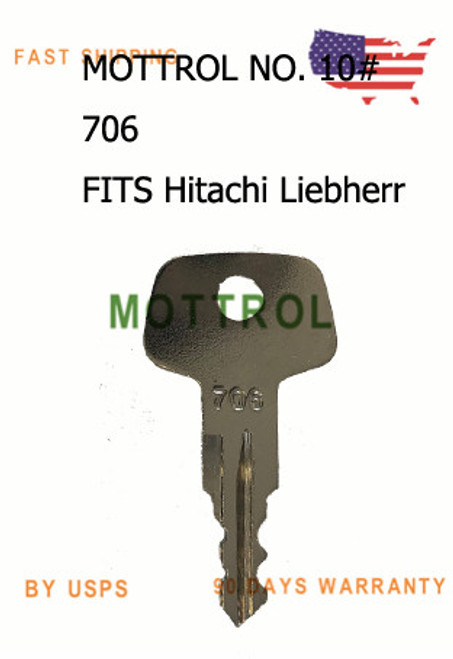 5 PCS 706 Key Fits Hitachi Liebherr J2 Cut - Forklift & Plant A Common Fuel Cap
