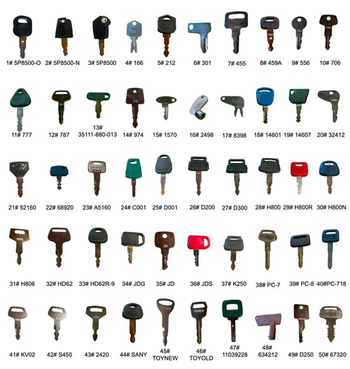 Set Of 10 Keys Heavy Equipment / Construction Ignition Key Set Caterpillar Case JD more Set Of 10 Keys Heavy Equipment / Construction Ignition Key Set Caterpillar Case JD more