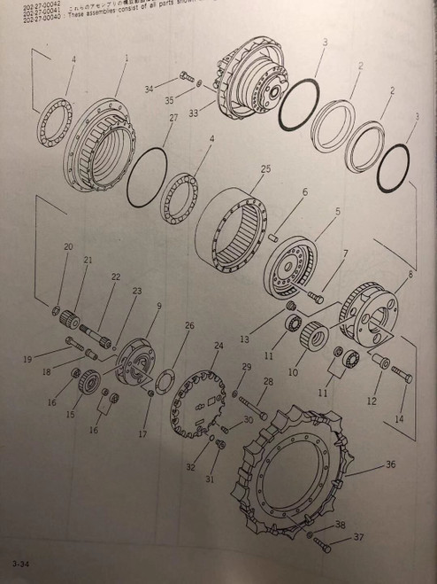 21K-27-33520  Planet Gear Fits  Komatsu Pc120-5 Pc100-5 Travel Reduction