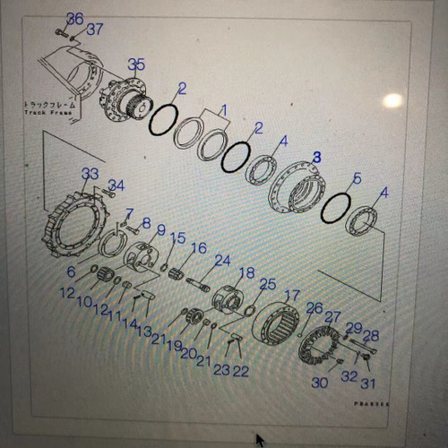 20Y-27-21270 BEARING fits Komatsu pc200-6 travel reduction