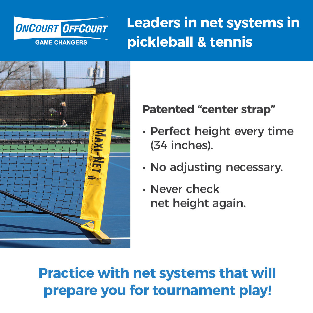 Portable Tennis Net - Quick Start Maxi-Net | OnCourt OffCourt