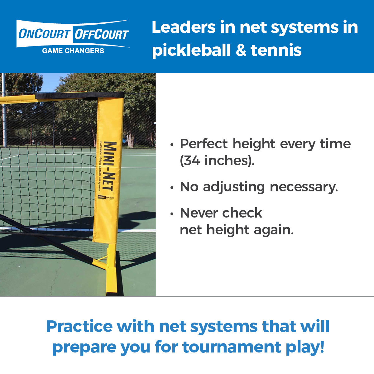 Quick Start Mini-Net - Tennis Net | OnCourt OffCourt