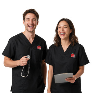 Unisex Scrub Top, Straight Cut