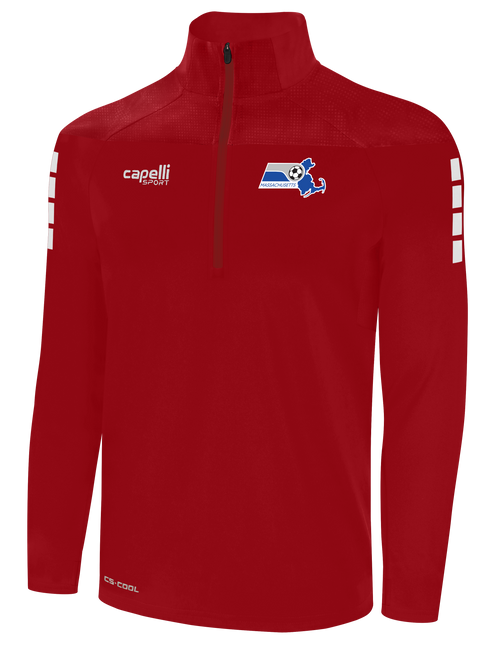 REFEREE TRIBECA 1/4 ZIP TRAINING JACKET RED WHITE - MSRC